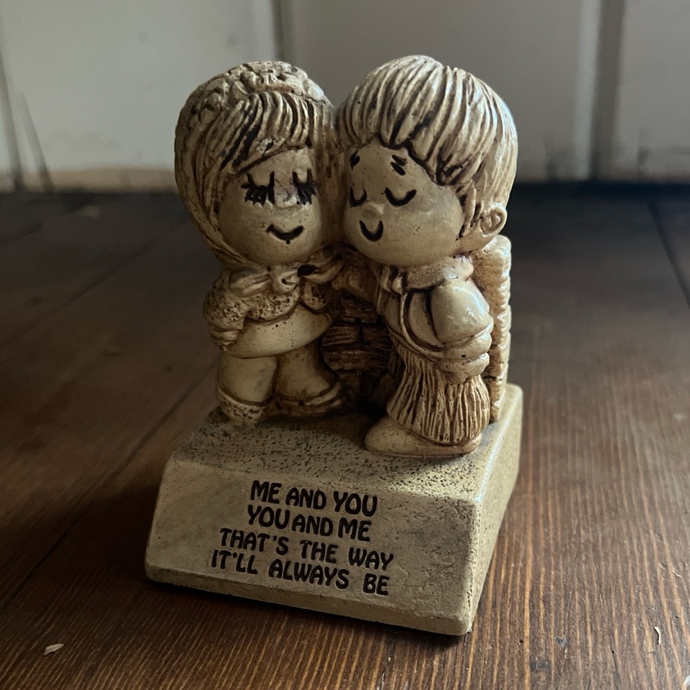 Charming Couple Figurine with Sweet Message by PAULA 1970